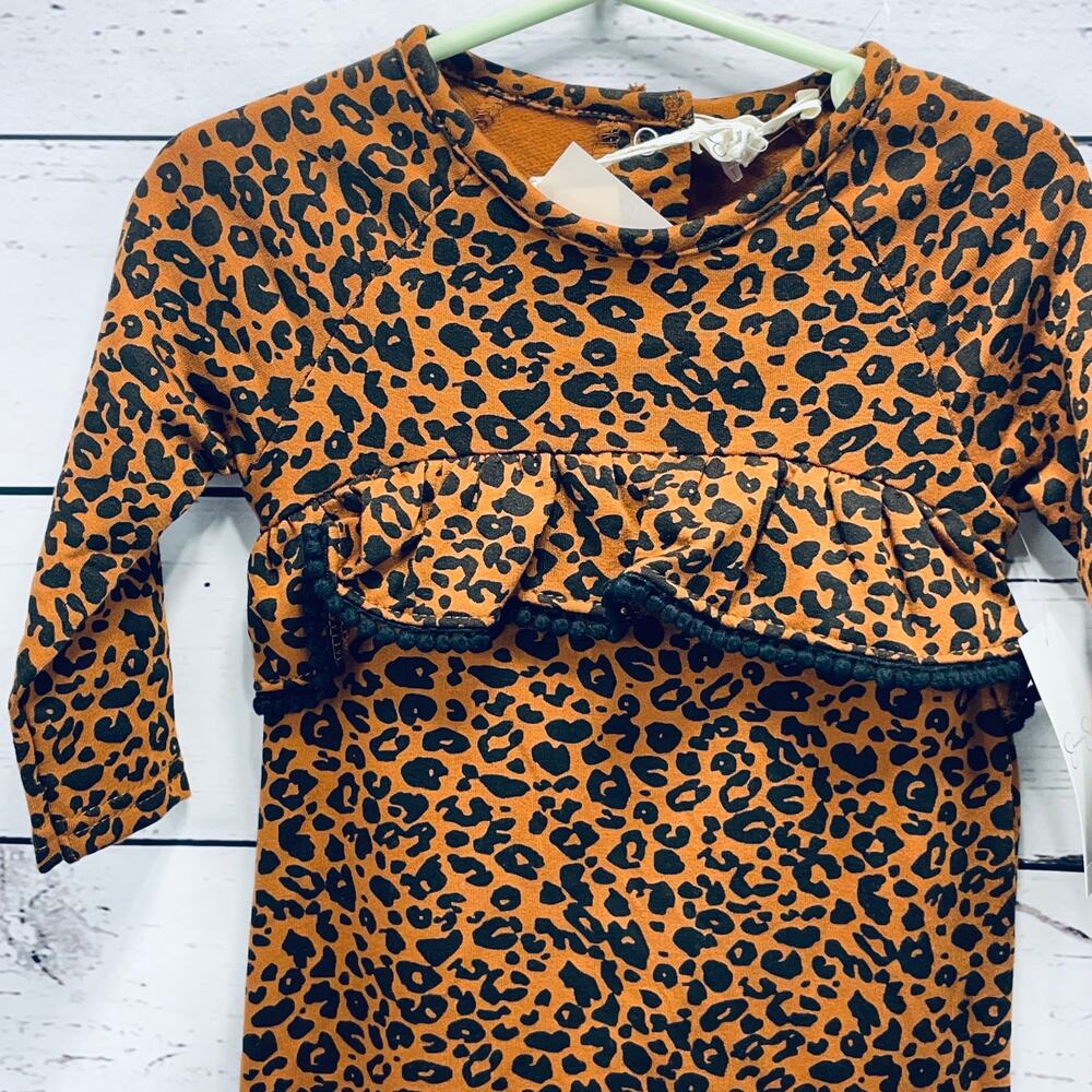NEW Jessica Simpson Leopard Print Brown and Black Romper - Size 12months - Picture 2 of 9